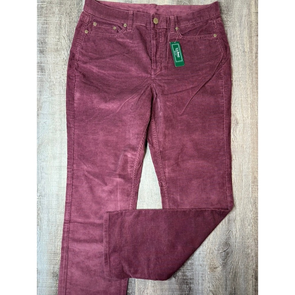 LL Bean Womens 12 Reg Corduroy Pants Burgundy Straight Leg Gorpcore Outerwear